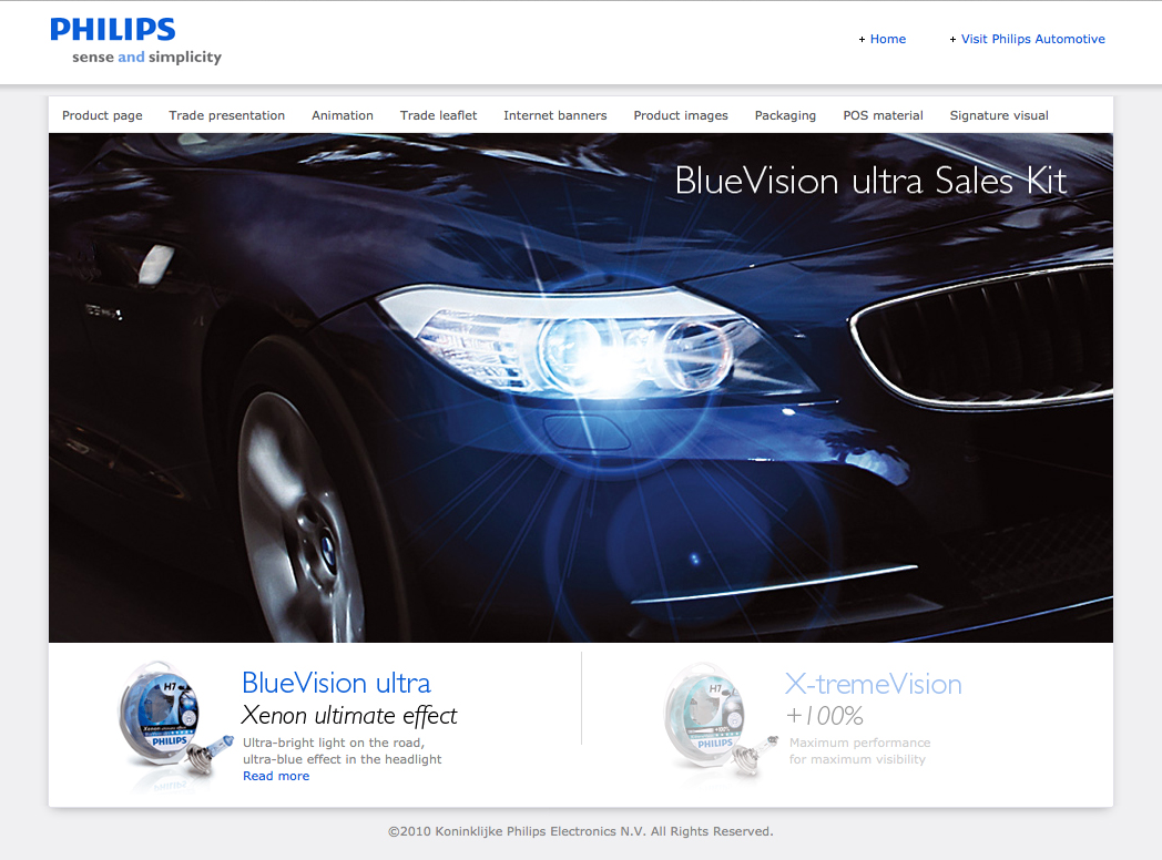 Philips BlueVision ultra and X-tremeVision sales kit